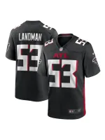 Men's Atlanta Falcons Nate Landman Nike Black Team Game Jersey