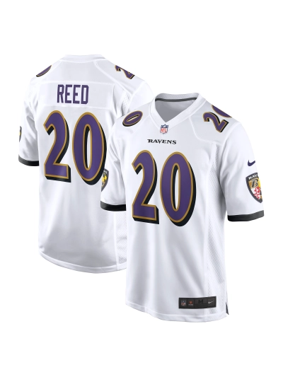 Men's Baltimore Ravens Ed Reed Nike White Retired Player Game Jersey 01