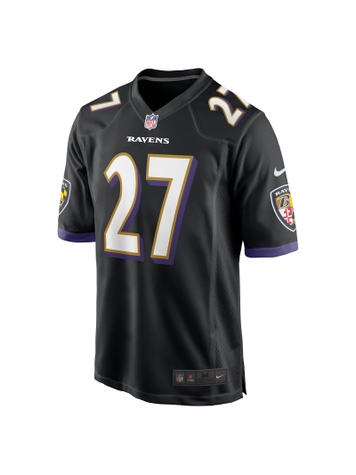 Men's Baltimore Ravens J.K. Dobbins Nike Black Game Jersey 02