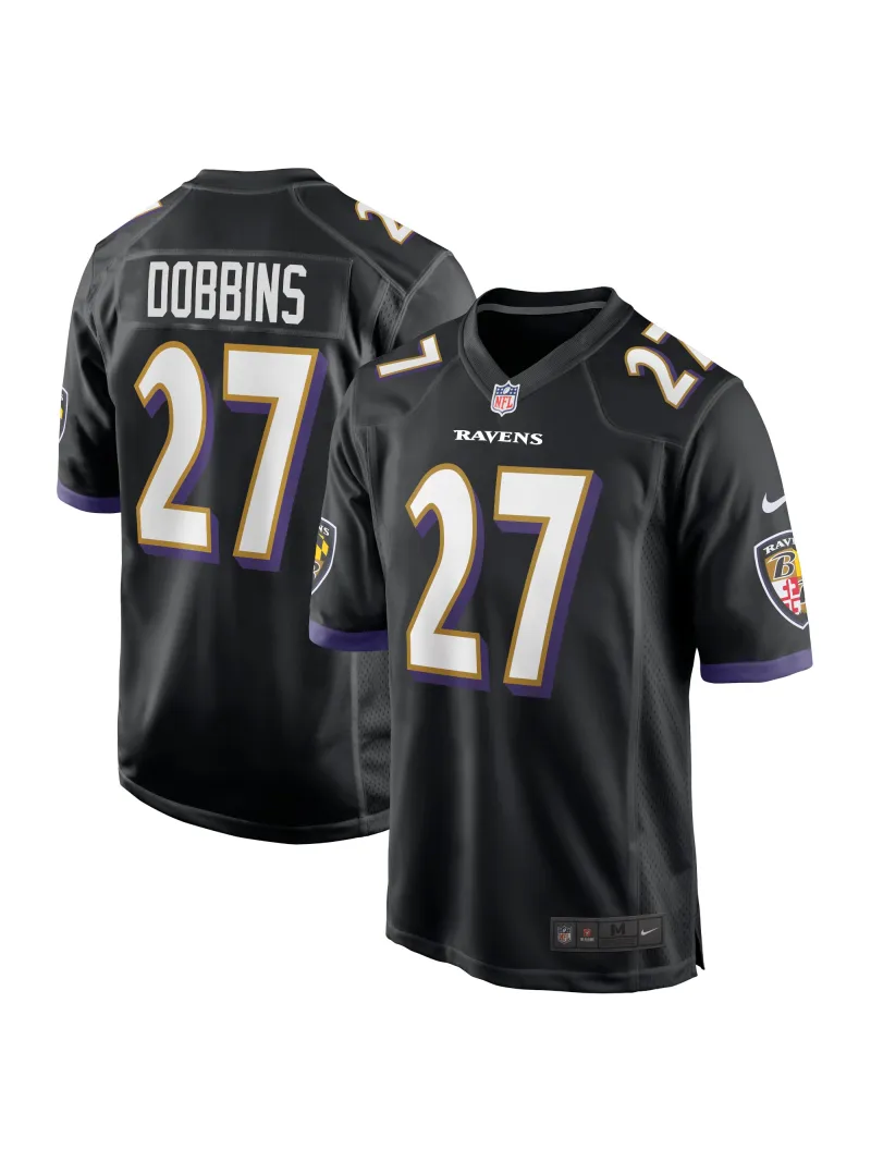 Men's Baltimore Ravens J.K. Dobbins Nike Black Game Jersey