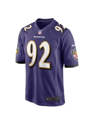Men's Baltimore Ravens Justin Madubuike Nike Purple Game Player Jersey 02