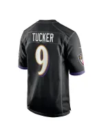 Men's Baltimore Ravens Justin Tucker Nike Black Player Game Jersey