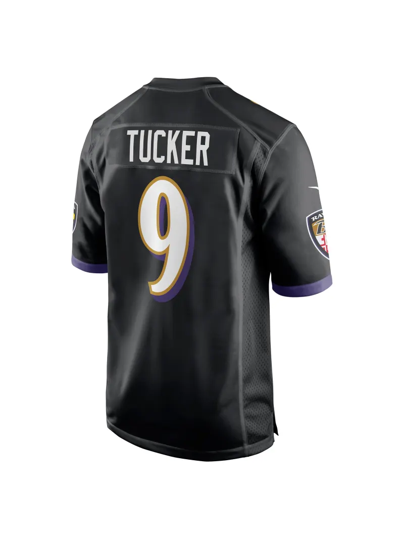 Men's Baltimore Ravens Justin Tucker Nike Black Player Game Jersey