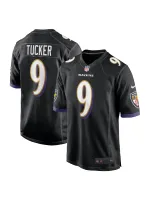 Men's Baltimore Ravens Justin Tucker Nike Black Player Game Jersey