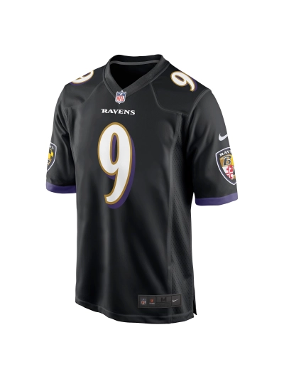 Men's Baltimore Ravens Justin Tucker Nike Black Player Game Jersey 02
