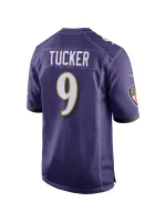 Men's Baltimore Ravens Justin Tucker Nike Purple Game Jersey