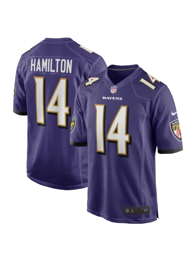 Men's Baltimore Ravens Kyle Hamilton Nike Purple Player Game Jersey 01