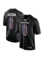 Men's Baltimore Ravens Lamar Jackson Nike Black Fashion Game Jersey