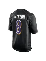 Men's Baltimore Ravens Lamar Jackson Nike Black Fashion Game Jersey