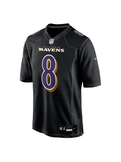 Men's Baltimore Ravens Lamar Jackson Nike Black Fashion Game Jersey 02