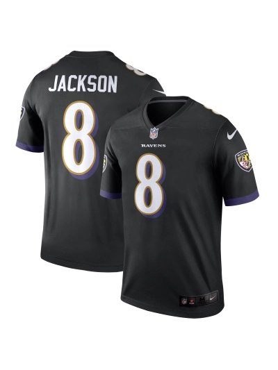 Men's Baltimore Ravens Lamar Jackson Nike Black Legend Jersey 01