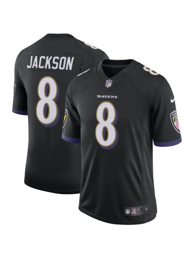 Men's Baltimore Ravens Lamar Jackson Nike Black Speed Machine Limited Jersey 01