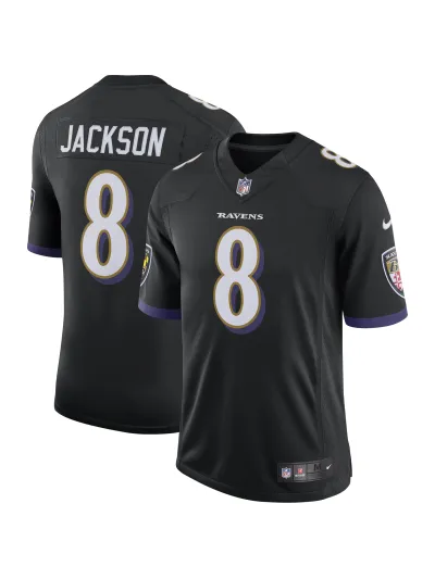 Men's Baltimore Ravens Lamar Jackson Nike Black Speed Machine Limited Jersey 01