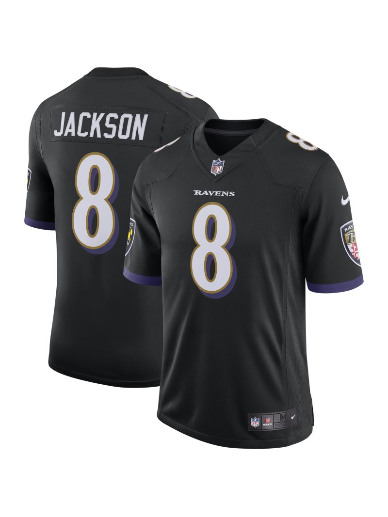 Men's Baltimore Ravens Lamar Jackson Nike Black Speed Machine Limited Jersey