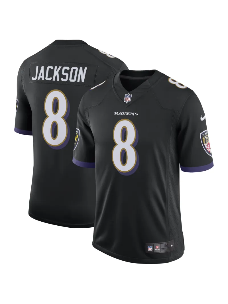 Men's Baltimore Ravens Lamar Jackson Nike Black Speed Machine Limited Jersey