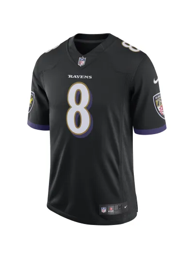 Men's Baltimore Ravens Lamar Jackson Nike Black Speed Machine Limited Jersey 02