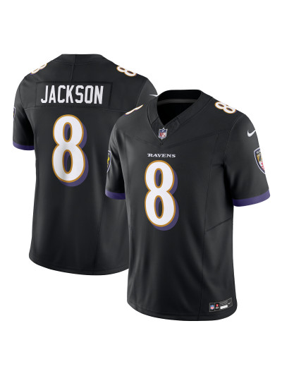 Men's Baltimore Ravens Lamar Jackson Nike Black Vapor F.U.S.E. Limited Jersey 01