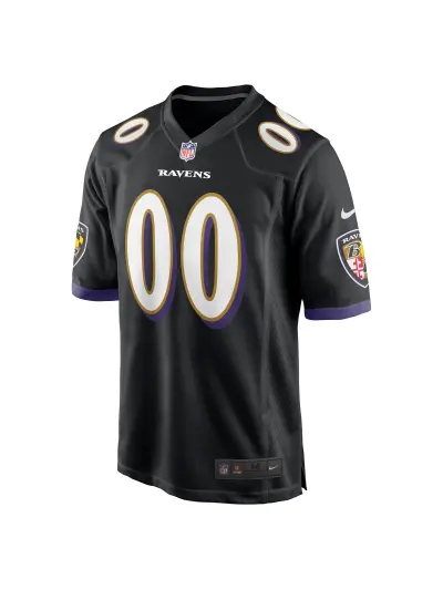 Men's Baltimore Ravens Nike Black Alternate Custom Game Jersey 02