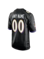 Men's Baltimore Ravens Nike Black Alternate Custom Game Jersey