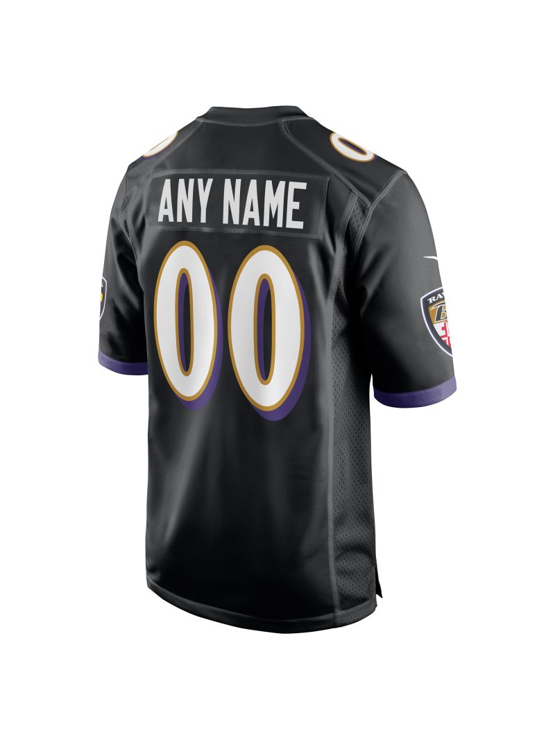 Men's Baltimore Ravens Nike Black Alternate Custom Game Jersey