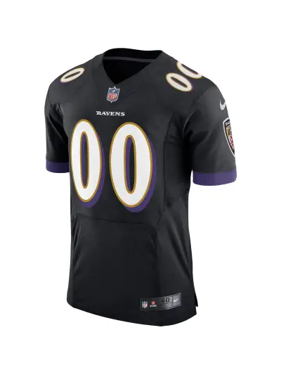 Men's Baltimore Ravens Nike Black Speed Machine Elite Custom Jersey 02