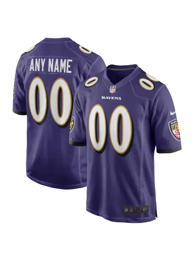 Men's Baltimore Ravens Nike Purple Custom Game Jersey 01