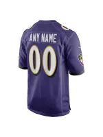 Men's Baltimore Ravens Nike Purple Custom Game Jersey