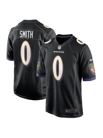 Men's Baltimore Ravens Roquan Smith Nike Black Team Game Jersey 01