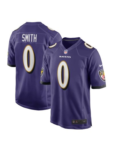Men's Baltimore Ravens Roquan Smith Nike Purple Team Game Jersey 01