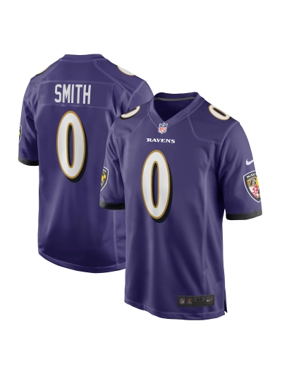 Men's Baltimore Ravens Roquan Smith Nike Purple Team Game Jersey 01