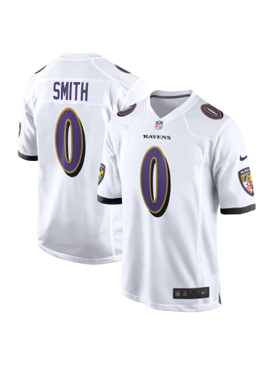 Men's Baltimore Ravens Roquan Smith Nike White Game Jersey 01
