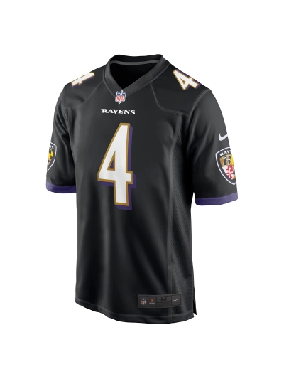 Men's Baltimore Ravens Zay Flowers Nike Black Team Game Jersey 02