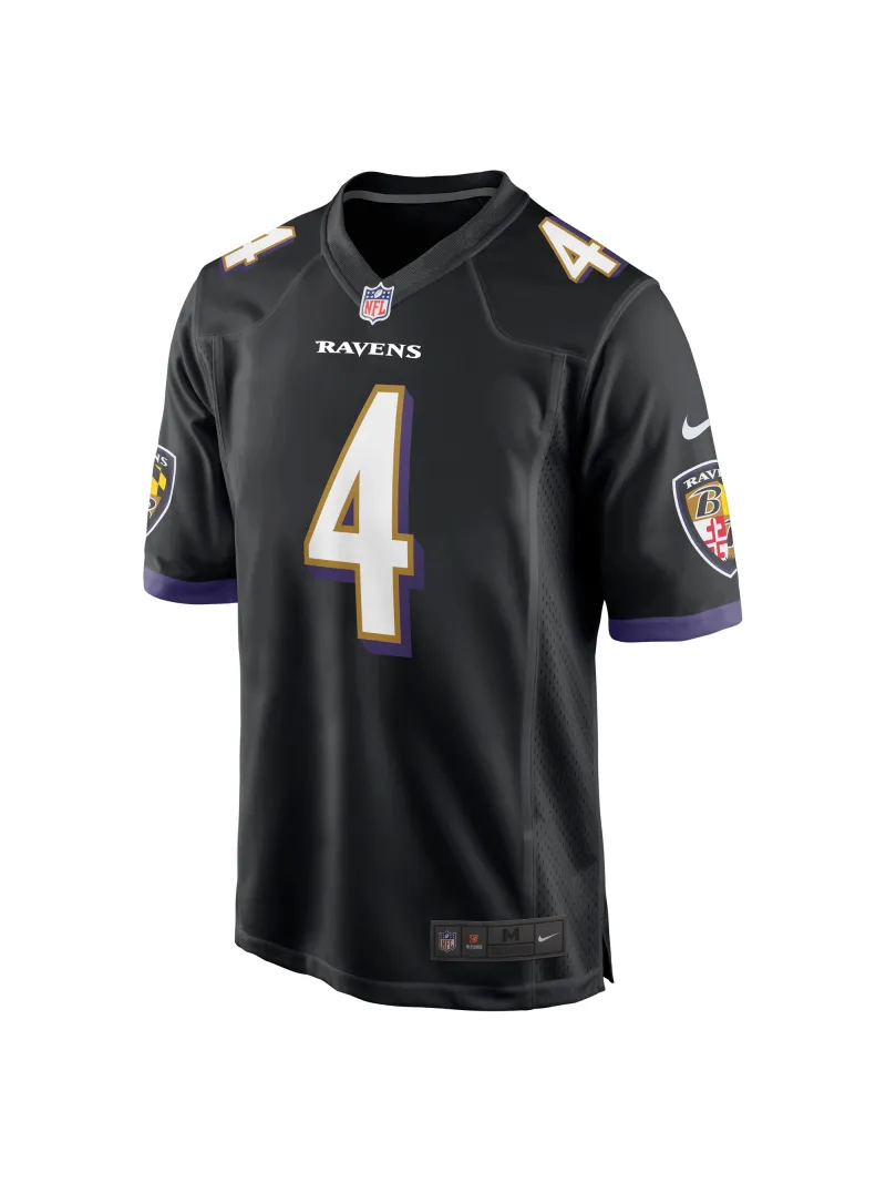 Men's Baltimore Ravens Zay Flowers Nike Black Team Game Jersey