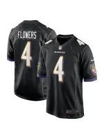 Men's Baltimore Ravens Zay Flowers Nike Black Team Game Jersey