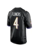 Men's Baltimore Ravens Zay Flowers Nike Black Team Game Jersey