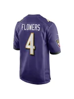 Men's Baltimore Ravens Zay Flowers Nike Purple 2023 NFL Draft First Round Pick Game Jersey