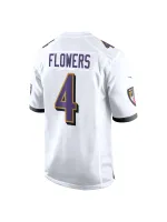 Men's Baltimore Ravens Zay Flowers Nike White Game Jersey