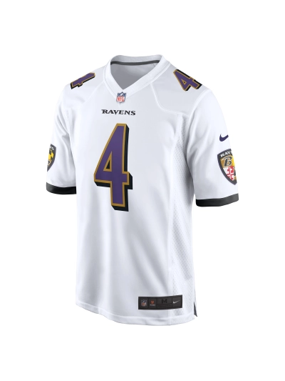 Men's Baltimore Ravens Zay Flowers Nike White Game Jersey 02