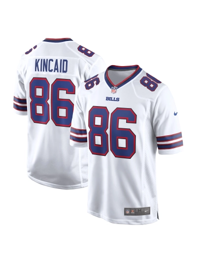 Men's Buffalo Bills Dalton Kincaid Nike White Game Jersey 01
