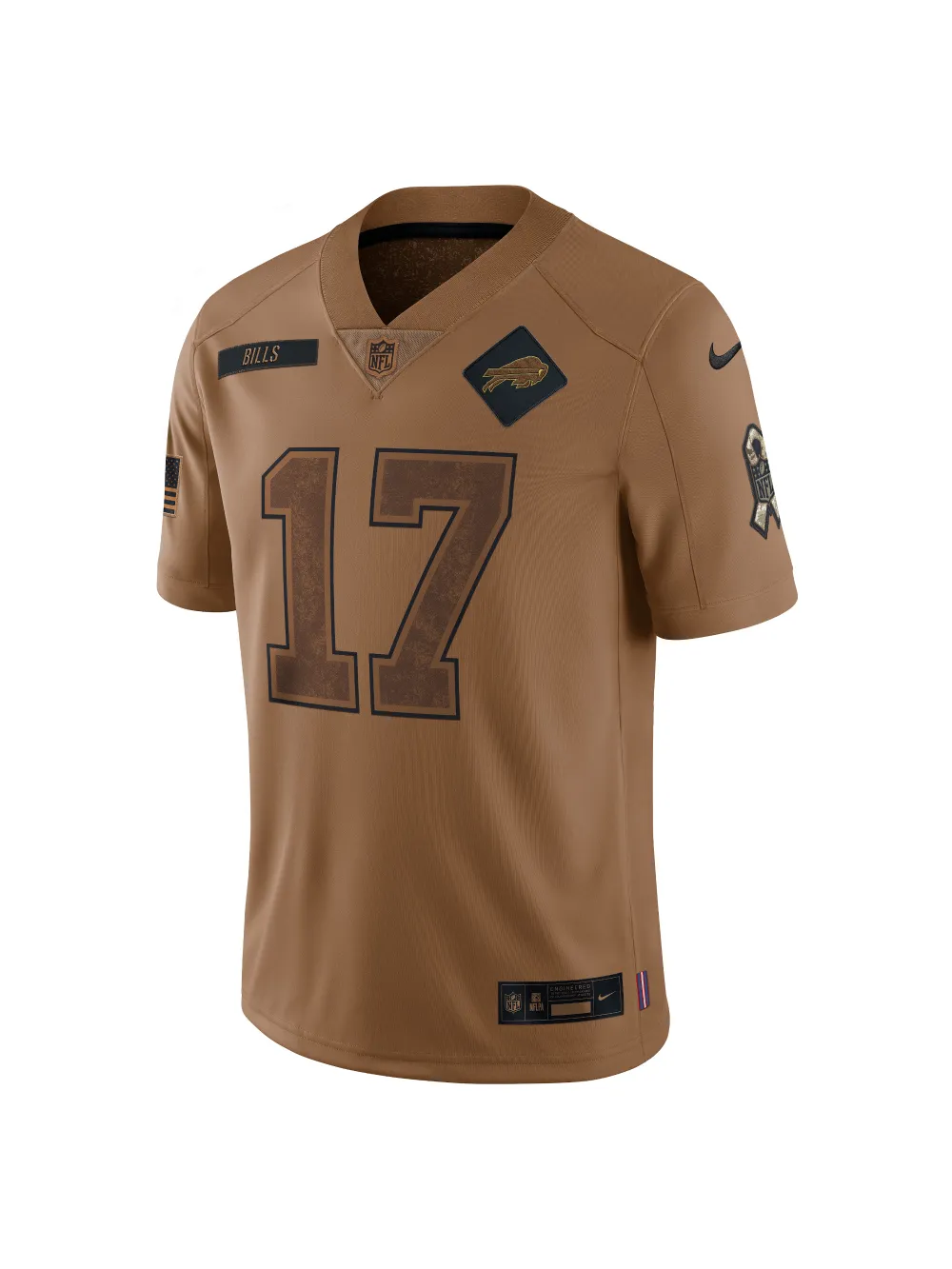 Men's Buffalo Bills Josh Allen Nike Brown 2023 Salute To Service Limited Jersey