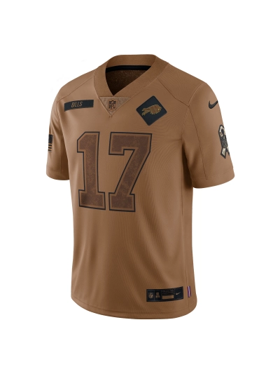 Men's Buffalo Bills Josh Allen Nike Brown 2023 Salute To Service Limited Jersey 02