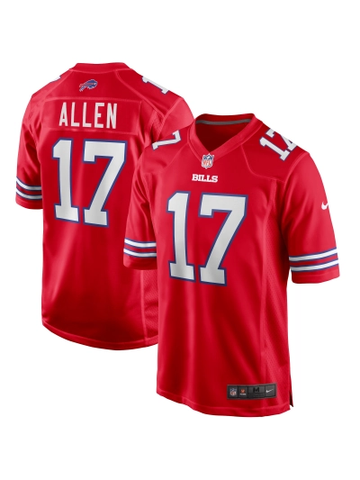 Men's Buffalo Bills Josh Allen Nike Red Alternate Game Player Jersey 01