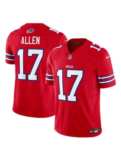 Men's Buffalo Bills Josh Allen Nike Red Vapor F.U.S.E. Limited Jersey 01