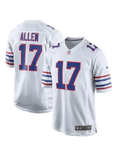 Men's Buffalo Bills Josh Allen Nike White Alternate Game Player Jersey 01