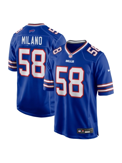 Men's Buffalo Bills Matt Milano Nike Royal Game Player Jersey 01