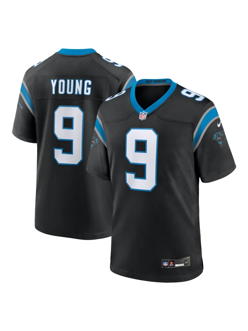 Men's Carolina Panthers Bryce Young Nike Black Team Game Jerseyey