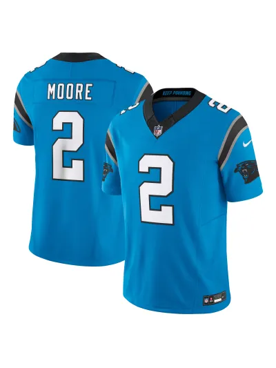Men's Carolina Panthers D.J. Moore Nike Blue Vapor F.U.S.E. Limited Jersey 01