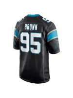 Men's Carolina Panthers Derrick Brown Nike Black Player Game Jersey