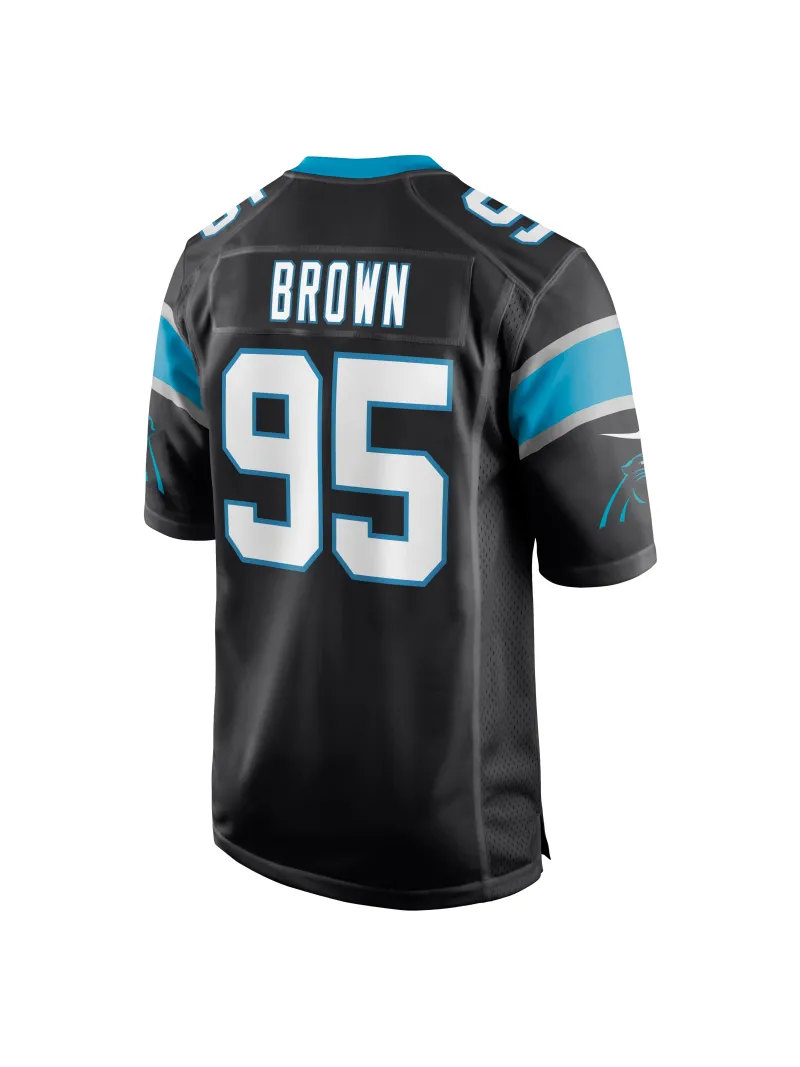 Men's Carolina Panthers Derrick Brown Nike Black Player Game Jersey
