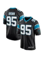Men's Carolina Panthers Derrick Brown Nike Black Player Game Jersey